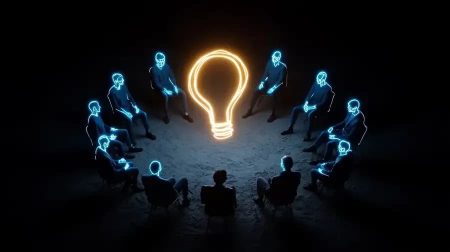 Circular decision intelligence visual.