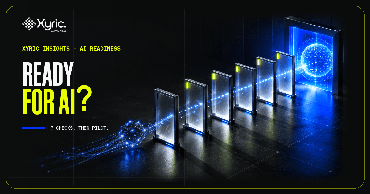 Seven AI readiness gates checking a business before an AI pilot